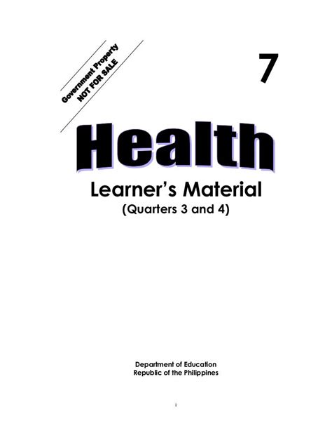 K TO 12 GRADE 7 LEARNING MODULE IN HEALTH (Q3.